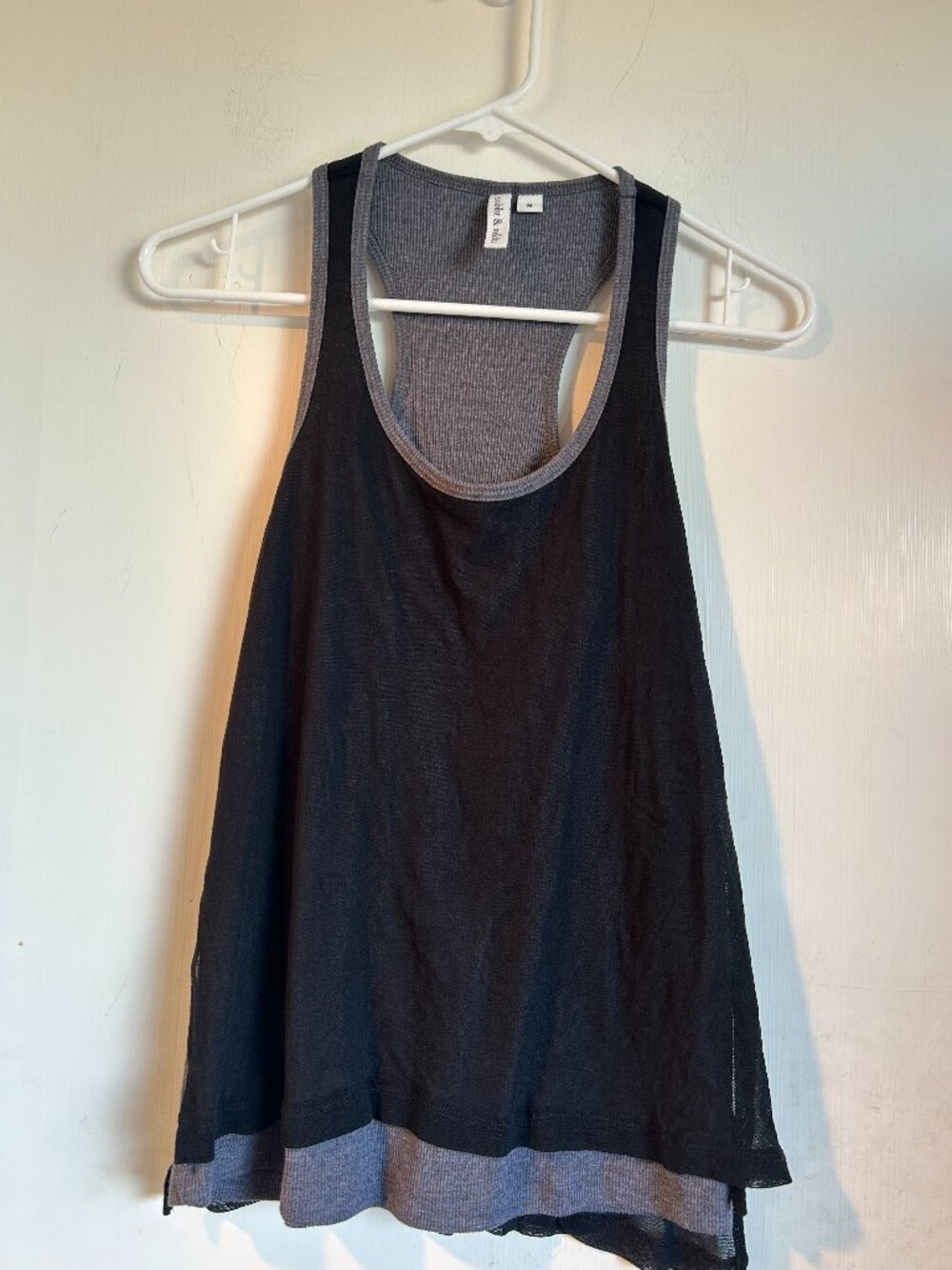 Robbi & Nikki Layered Tank Top - Black and Purple